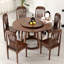 Ensemble de table à manger en bois massif de style français-122721938-122721937