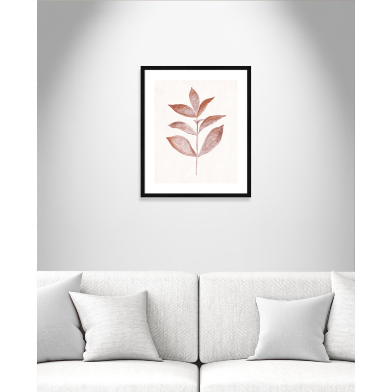 Wilfred Red Leaf III by Tara Studios - Painting Print, Black Wood Framed Paper, 25.5" H x 21.5" W x 0.75" D
