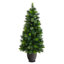 Arbre de Noël pin artificiel réaliste vert 4 pi 6 po avec 100 lumières DEL