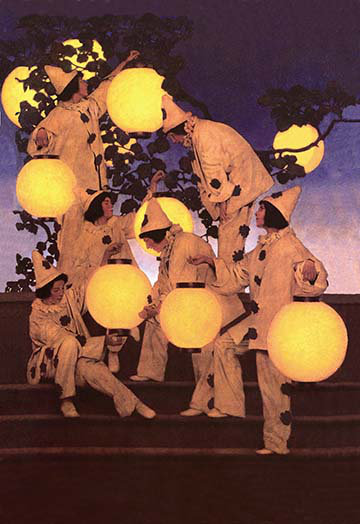 « the lantern bearers » par maxfield parrish, reproduction d’art