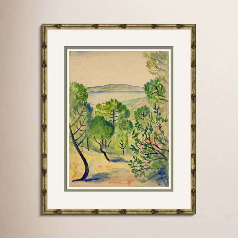 Primitive Landscape - Small Giclee Print by Soicher Marin Archives, 21.5" H x 17.5" W x 2.25" D, Bronze Framed