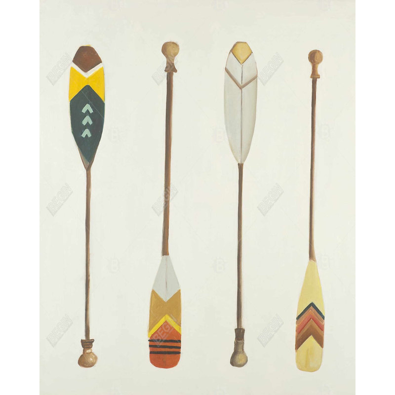 Canoe Paddles Print On Canvas