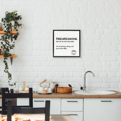 Procaffeinating Coffee Definition Floating Frame, design by JJ Design House LLC