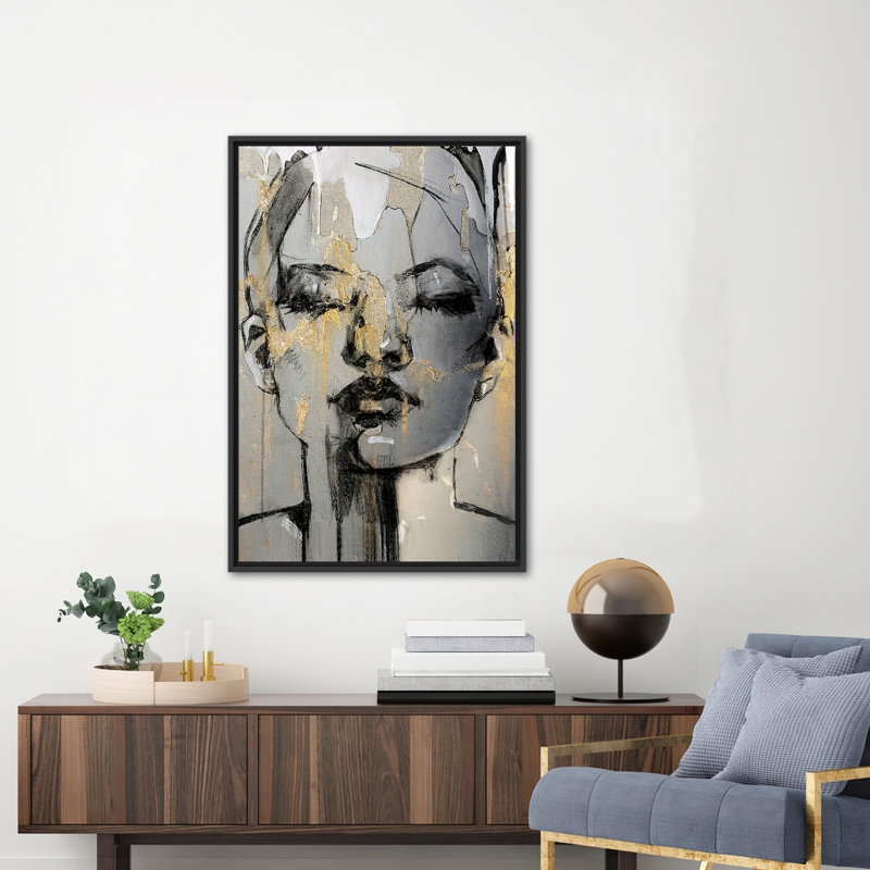 Print on Canvas, 70 cm H x 50 cm W, Framed Print without Mat, Black