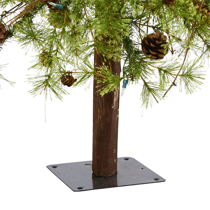 Lighted Artificial Pine Christmas Tree, 5' H