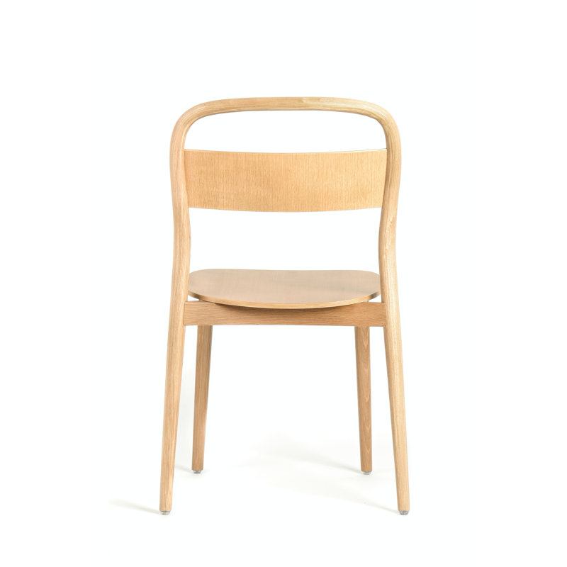 Chaise d'appoint empilable en bois massif Ayomi, Chêne blanc