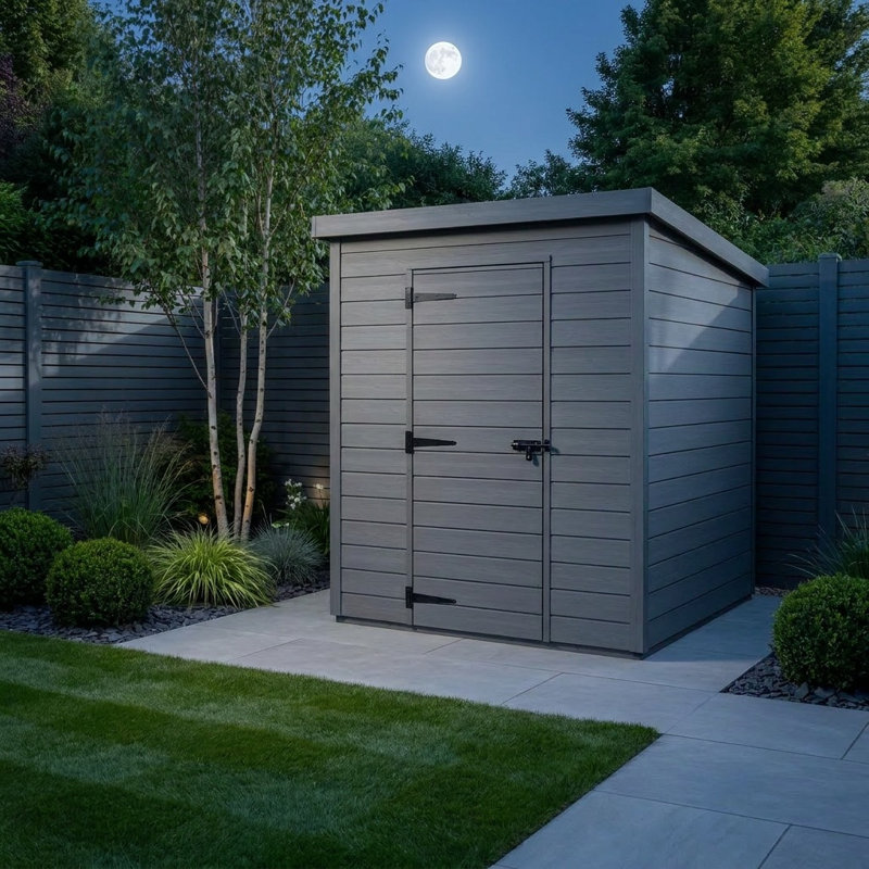 Total Sheds 5ft x 7ft Composite Pent Garden Shed - Single Door - No Windows - EPDM Rubber Roof - UK Manufactured