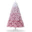 Arbre de Noël avec flocons de neige pré-éclairés - dégradé rose avec 450 lumières RVB et blanc chaud-1314842647