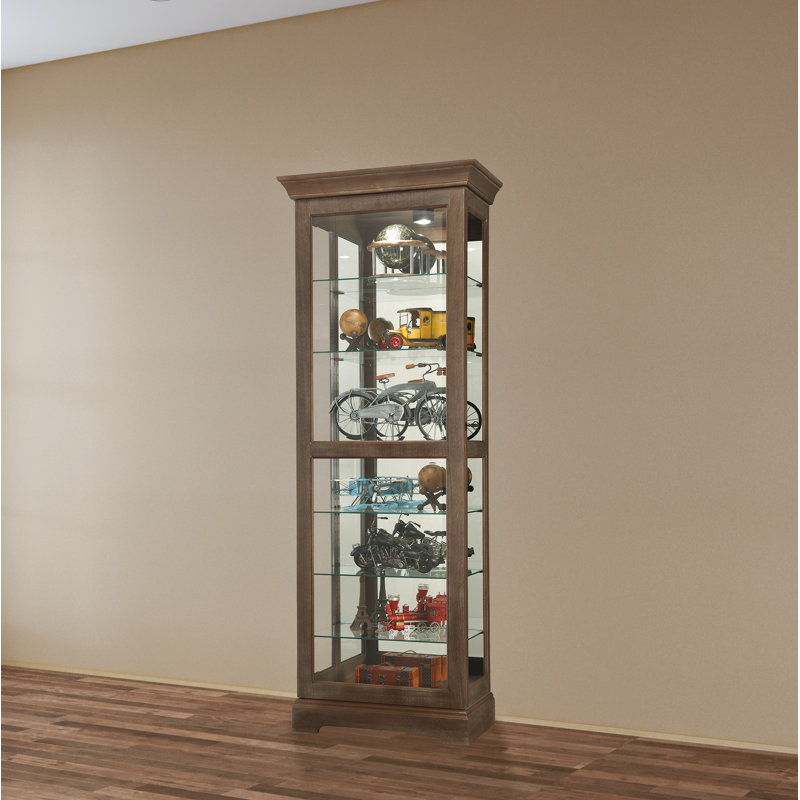 Martindale Solid Wood Lighted Curio Cabinet, Brown