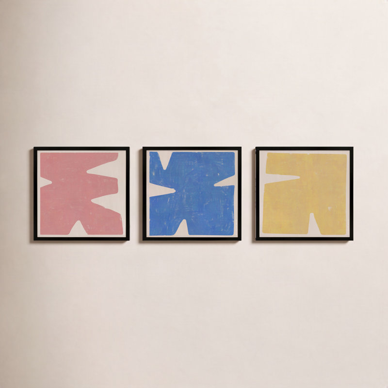 Sculpted Pastel Set by Romina Gadler, 16" H x 16" W, Black Paper Framed