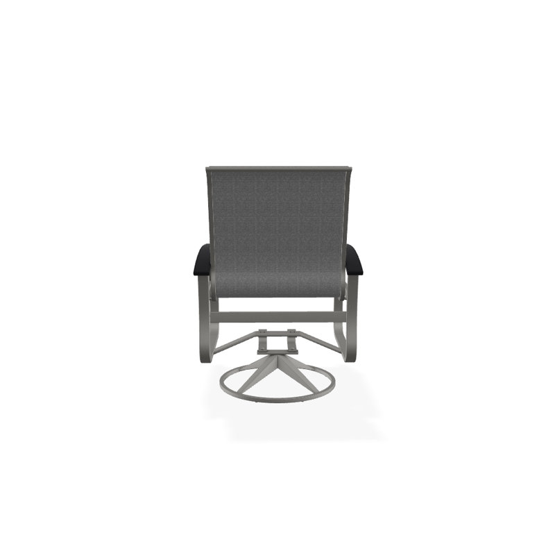 Belle Isle Outdoor Dining Armchair, Titanium Sunbrella®, Black P70, Textured Snow
