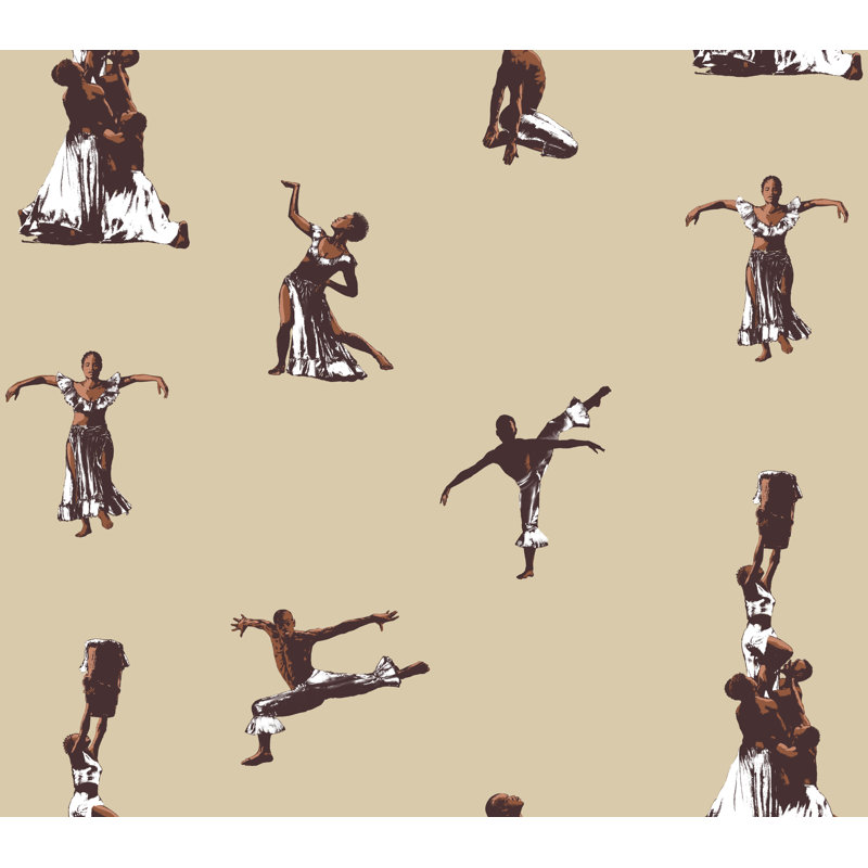 Papier peint haitaï, danse populaire, Kaki
