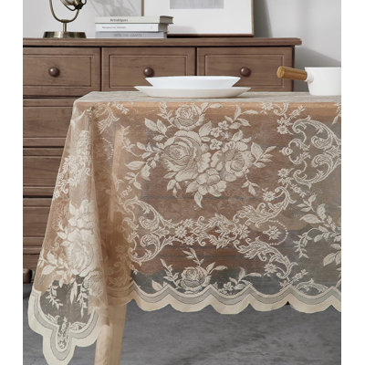 Nappe en dentelle avec motif de roses anglaises en 5 tailles