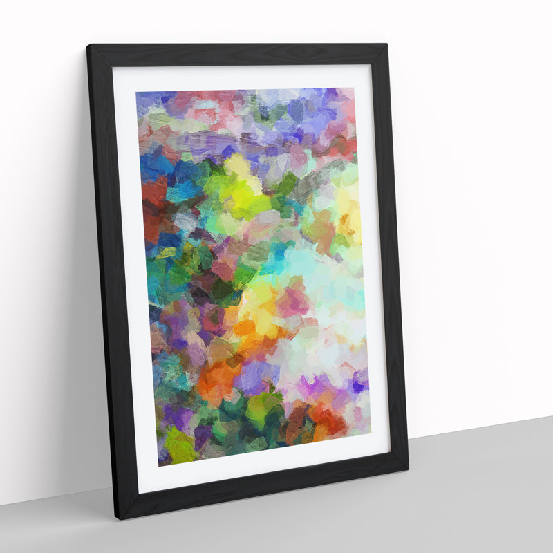 In Love Abstract - Single Picture Frame Painting, 64cm H x 46cm W x 2cm D, Black Framed