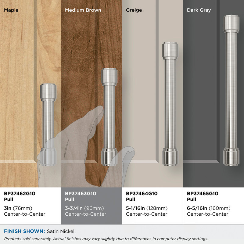 Poignée d'armoire Faircrest, 3 3/4", Nickel satiné
