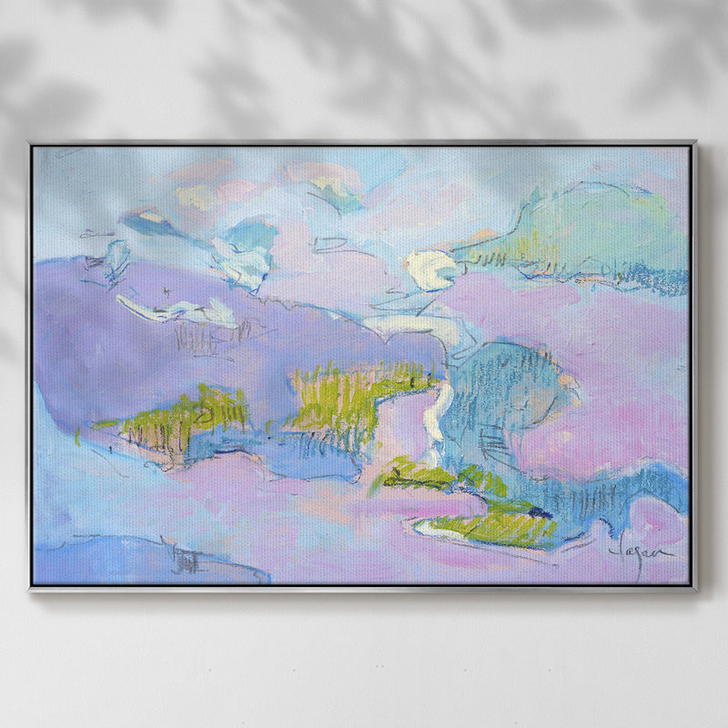 «Come To My Window», reproduction d'art sur toile encadrée, H 25 po x l 37 po x P 2 po, Encadrement argenté