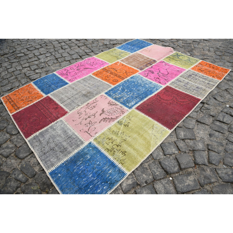 Tapis décoratif, tapis rétro, tapis turc, tapis verts frais, tapis oriental de 5,3 x 7,5 pieds