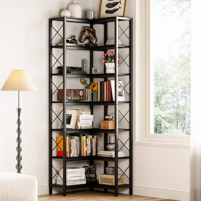 Bibliothèque de coin 7 niveaux pour le bureau à domicile