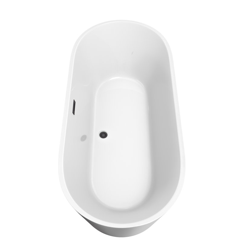Carissa 71'' x 32'' Soaking Acrylic Bathtub, Matte Black