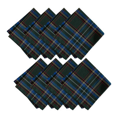 Kayleigha Holiday Plaid Christmas/Winter Cotton Dinner Napkins, 17"x17"
