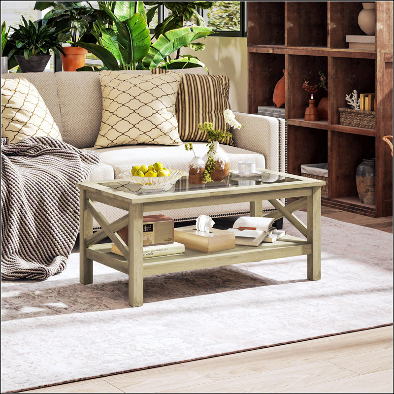Table basse en verre, Gris