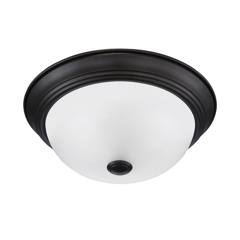 Plafonnier encastré pour cuve simple 15,25 po 3 lumières Middle Village, Bronze huilé