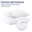 Protecteurs d'oreiller imperméables avec fermeture à glissière - Ensemble de taies d'oreiller silencieuses et lavables (grand, paquet de 2) -131374401-133752397