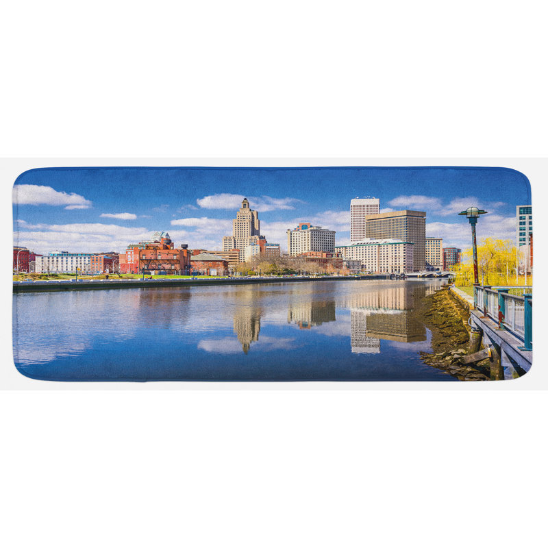 Tapis de cuisine multicolore providence rhode island rive spring season water reflection