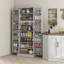 Garde-manger de 65 po Cabinet, armoire de rangement avec portes et tablettes, armoire autoportante pour la salle à manger, gris-567626005