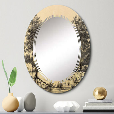 Miroir de salle de bain ovale mural