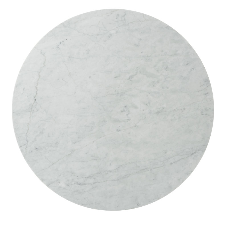 Contemporary 47'' Gray Marble & Silver Metal Round Cocktail Table with Storage
