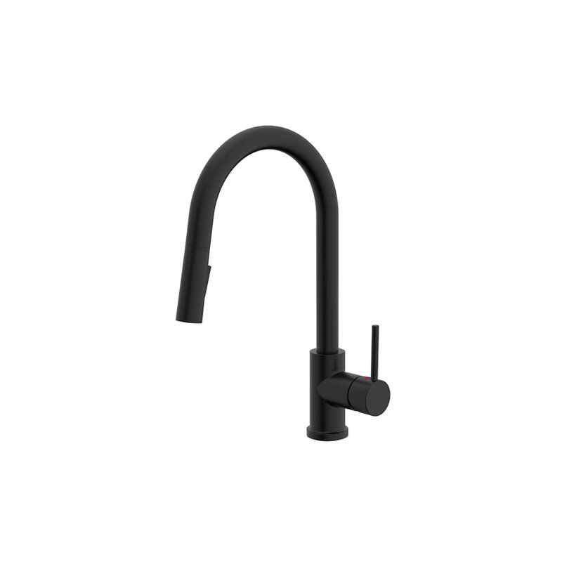 Robinet de cuisine rétractable Allora USA, Noir mat