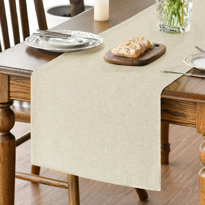 Beige Table Runner 40x180 cm | Seasonal Machine Washable Kitchen Dining Table Decoration for Home Party Decor