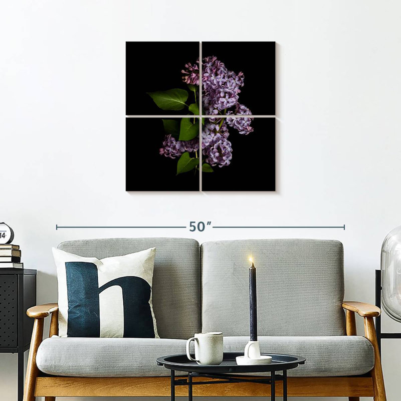 Harnek lilas dans le noir, H 26 po x l 26 po