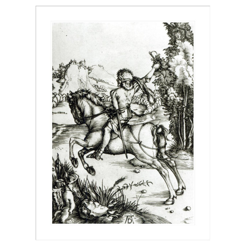 «The Small Courier» par Albrecht Dürer, impression giclée sur cadre, H 41,5 po x l 31,38 po