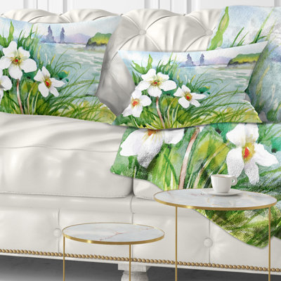 Coussin lombaire imprimé paysage d'été
