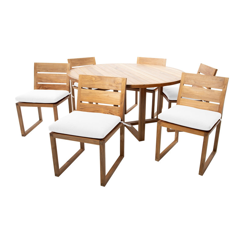 Venice 7 - Piece Solid Wood Dining Set, Granite