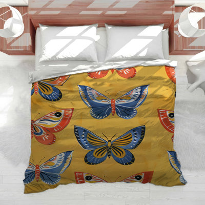 Butterfly Pattern Bedding Floral Comforter Mediterranean