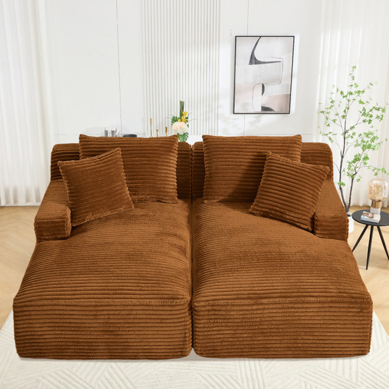 Très grand méridienne Mercer41, Orange, H 34 po x l 71 po x L 62 po