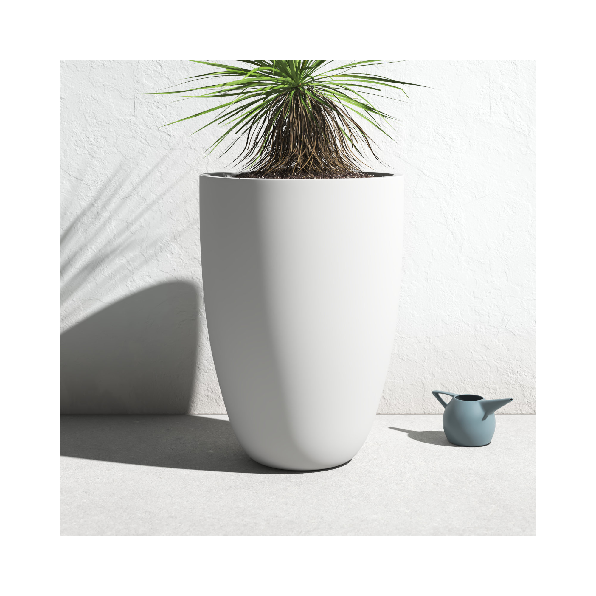 Elbe Handmade Pot Planter, White, 28" H x 20.5" W x 20.5" D