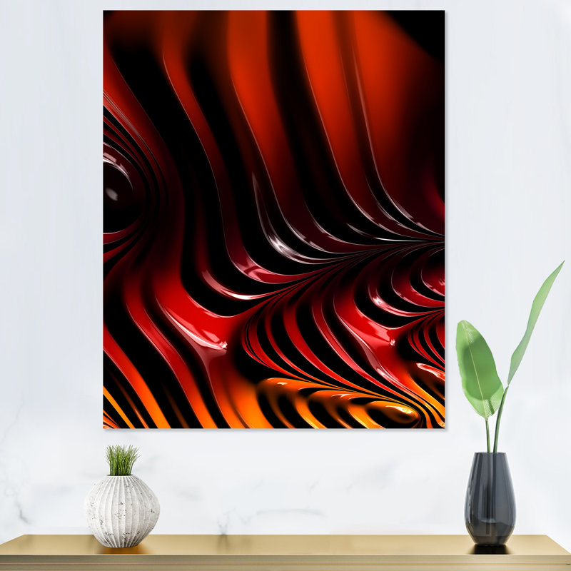 «Abstract Red Vortex II», reproduction d'art moderne et contemporaine sur toile, H 20 po x l 12 po x P 1 po, Toile tendue