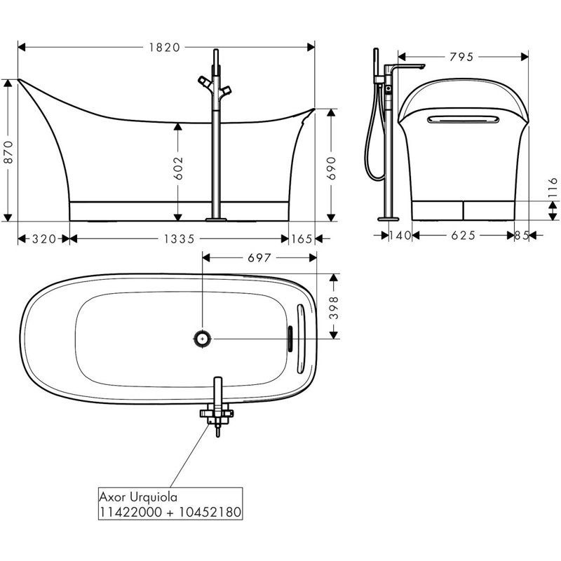 Urquiola 71.25'' L Freestanding Soaking Bathtub