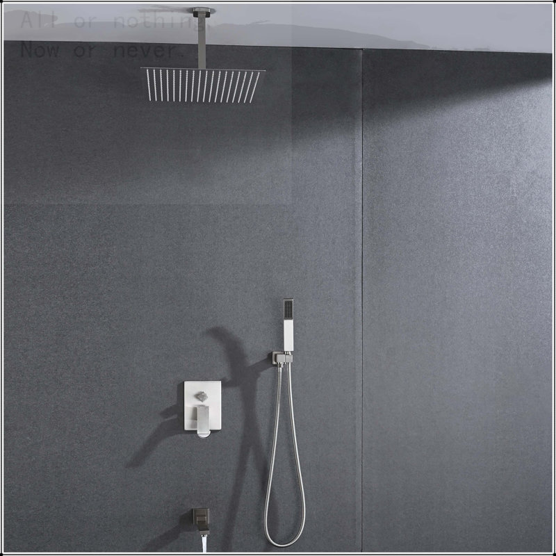 16-Inch Ceiling Mounted Rain Shower System with Handheld