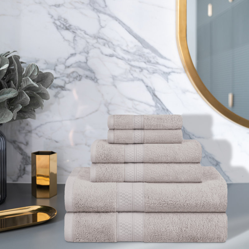 BNM 6 Piece Rayon from Bamboo Towel Set, Ivory