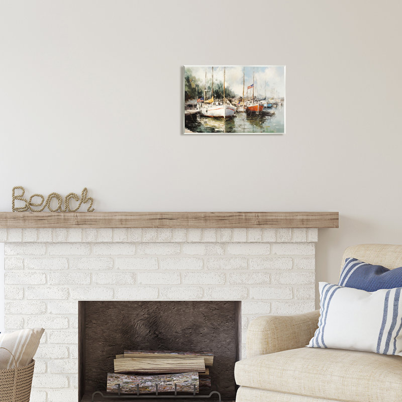 «Ba-114» encadré «Harbor Harbor» sur toile par Ziwei Li, H 10 po x l 15 po x P 0,5 po