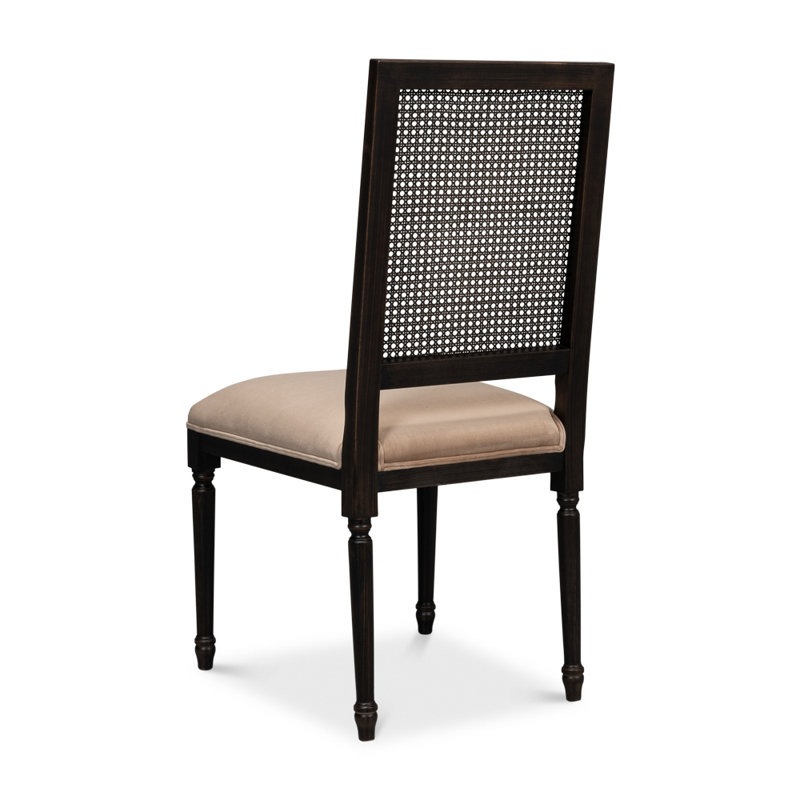 Cane Back Upholstered Dining Chair