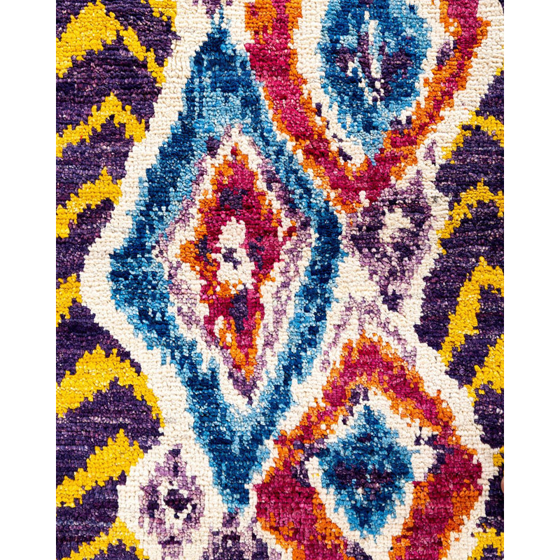Contemporary One-of-a-Kind Rectangle 7'10" X 10'4" Hand Knotted Area Rug