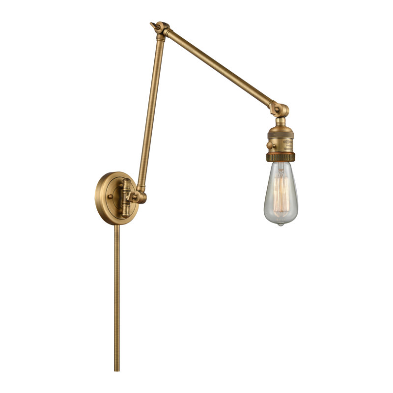 Allaryce Swing Arm Sconce, Bulb Not Included, Brushed Brass