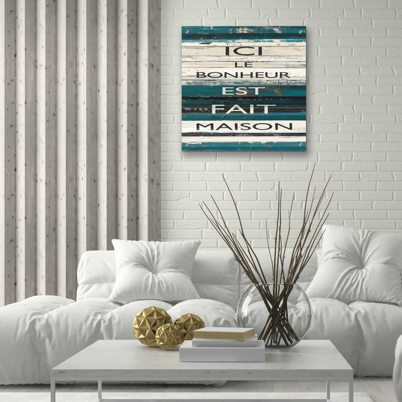  «Blue Zephyr Quote IV» par Mike Schick, art mural en verre acrylique, 24 po x 24 po, H 24 po x l 24 po