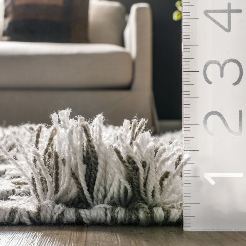 Tapis de couloir gris touffeté à la main Runner, Rectangle 6 pi x 9 pi